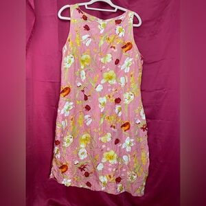 Floral Pink Sleeveless Dress